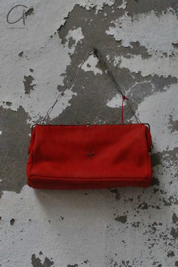 M.A+ Silver Chain Small Clutch Italy MA-BR202S/C4 VOP1,2-CHILI RED-F CHILI RED MA-BR202S